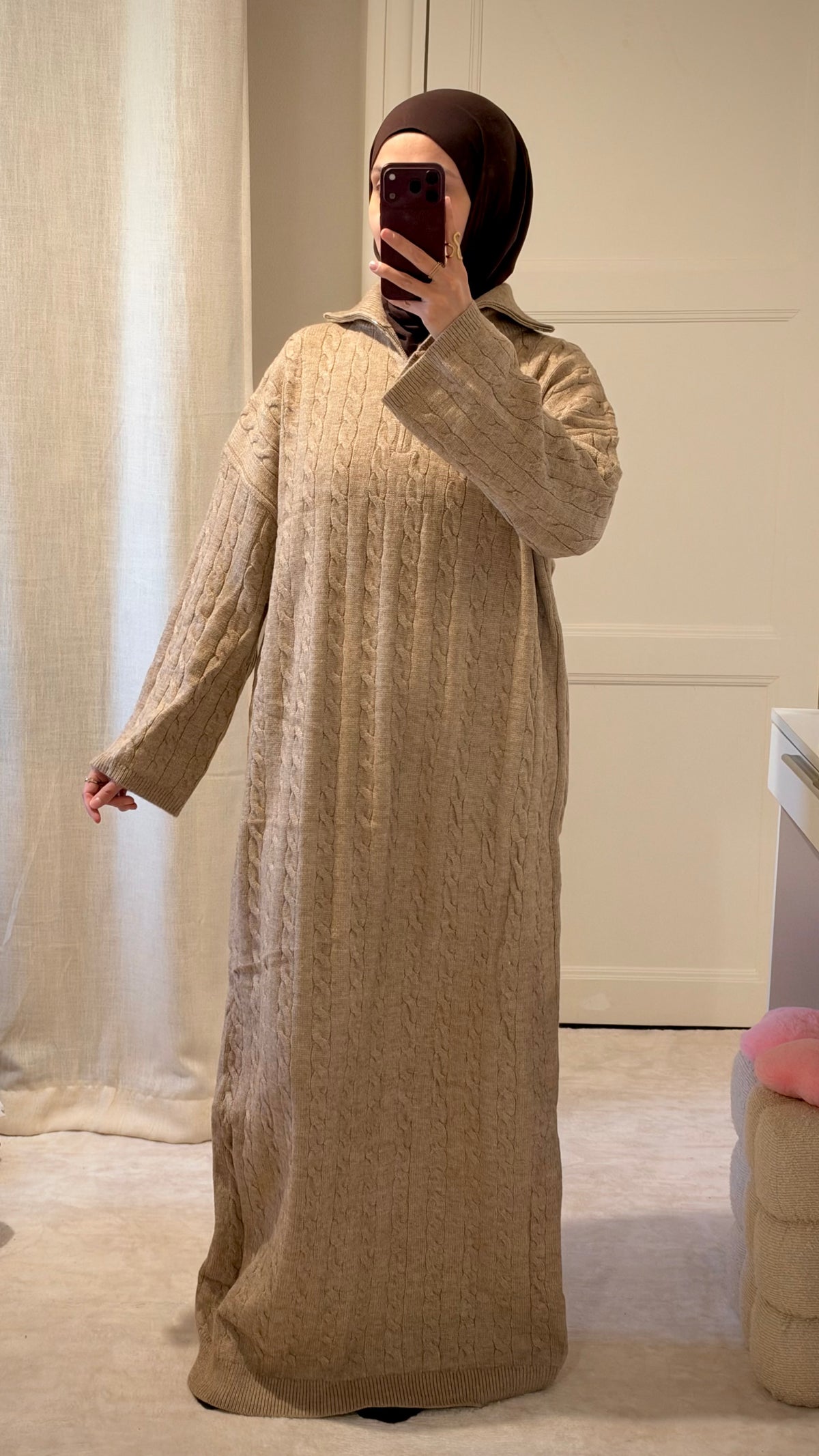Robe pull taupe - Eda&Chic