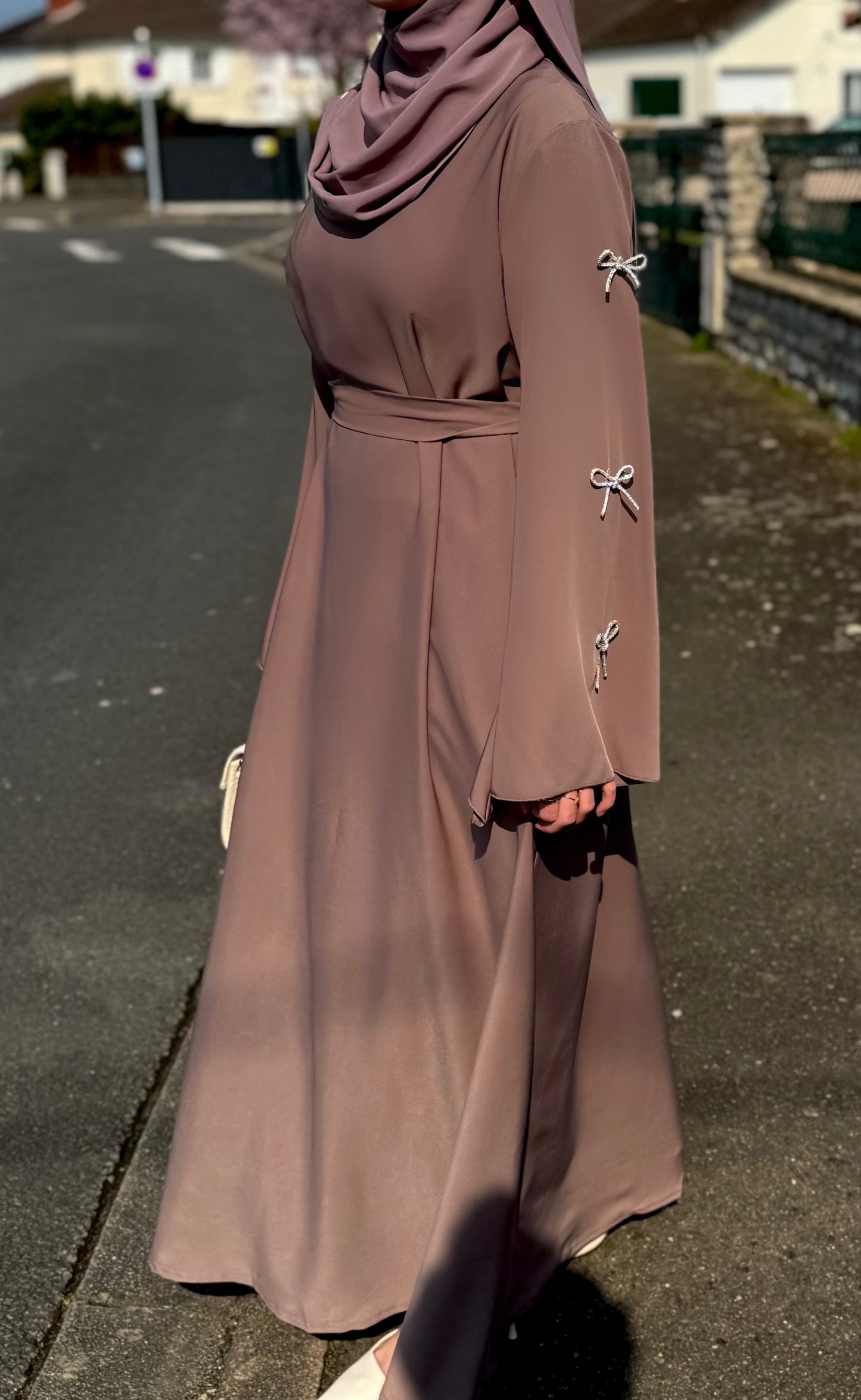 Abaya Elmas taupe - Eda&Chic