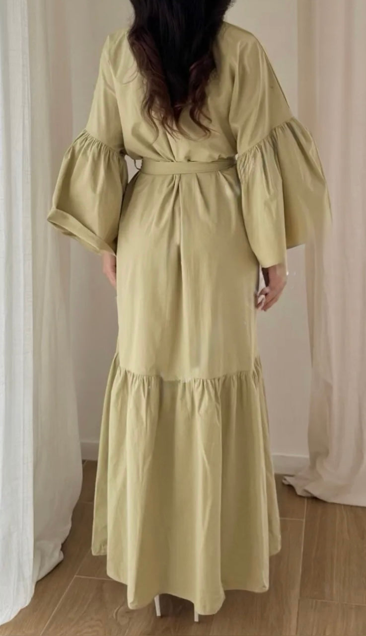 Robe Mira avocado 100% coton - Eda&Chic