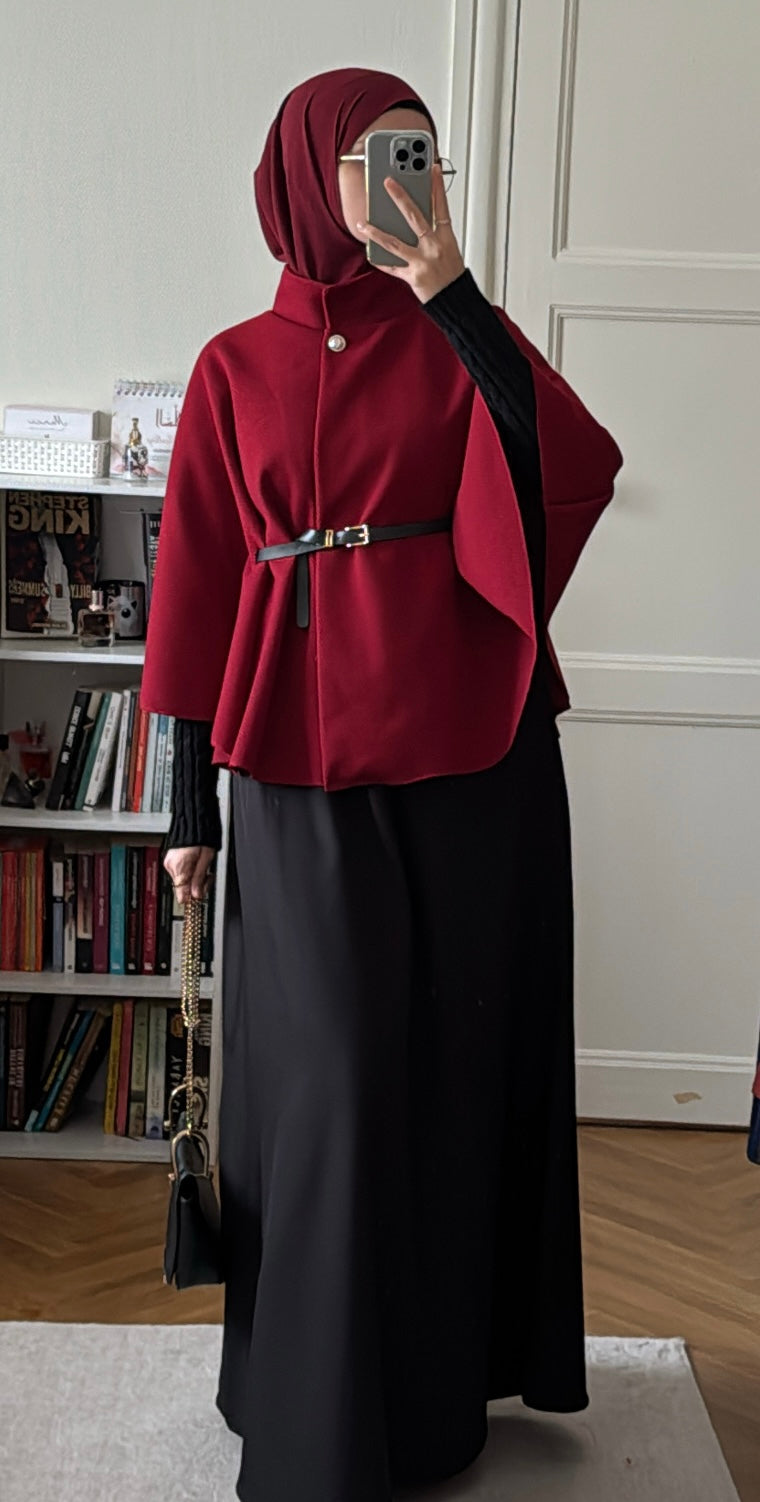 Cape poncho avec ceinture - Eda&Chic