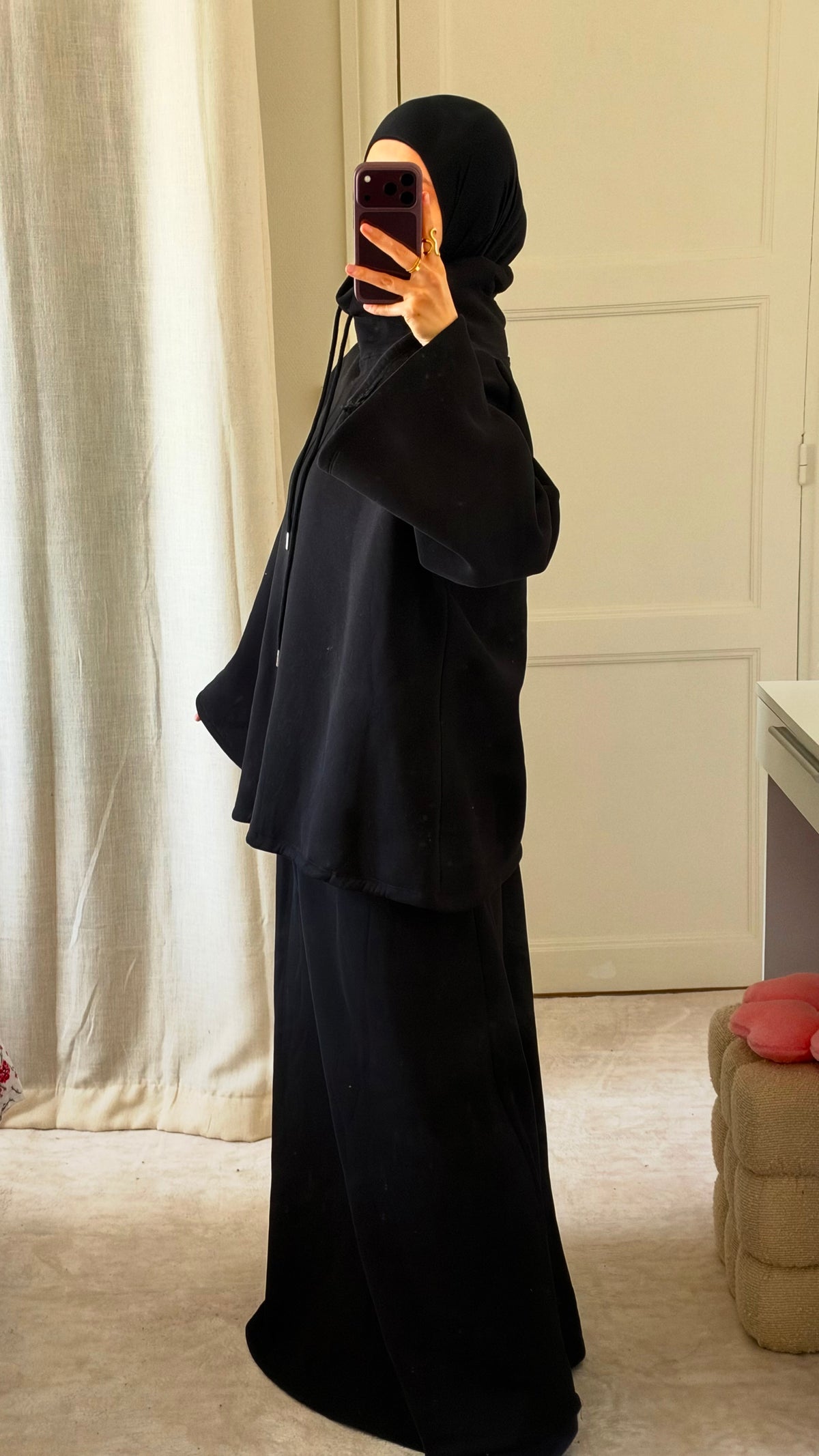 Ensemble Naëly noir avec col - Eda&Chic