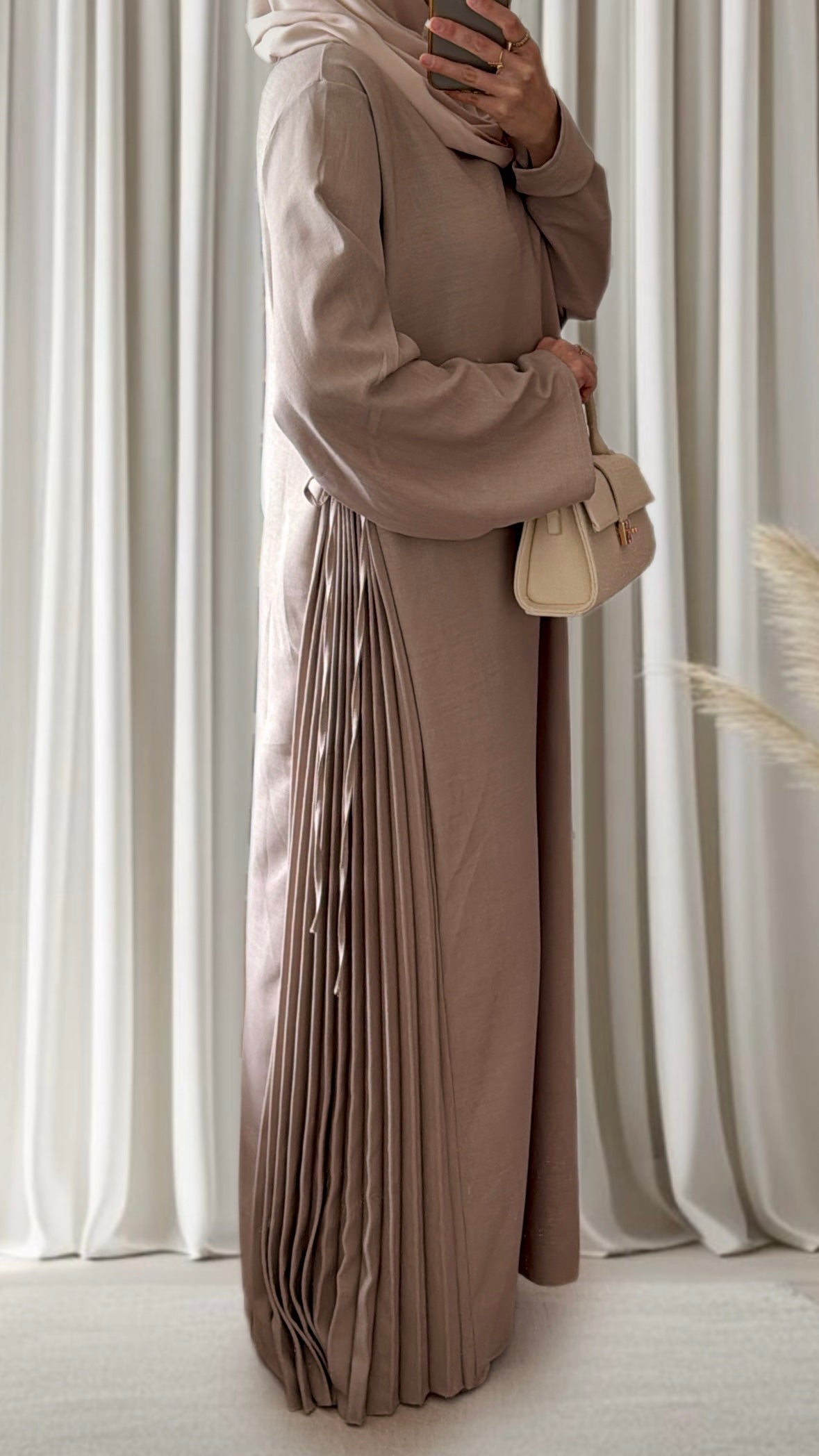 Robe éventail taupe - Eda&Chic