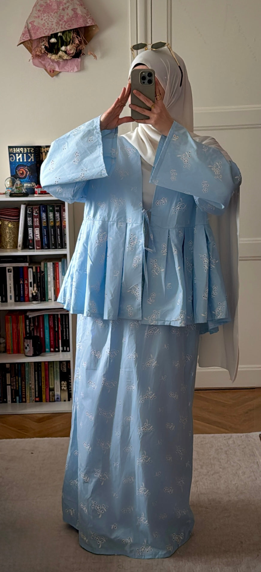 Ensemble broderie bleu 100% coton - Eda&Chic