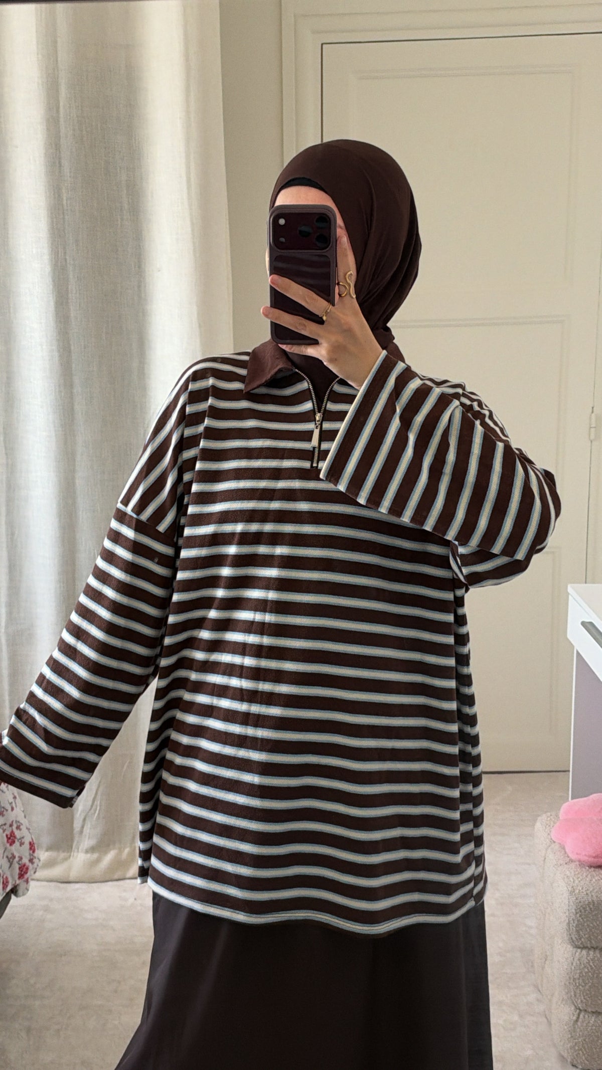 Haut polo choco blue coton - Eda&Chic