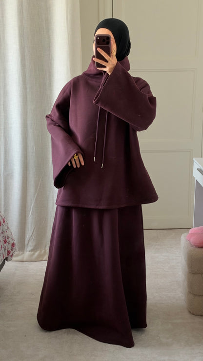 Ensemble Naëly prune avec col  - Eda&Chic