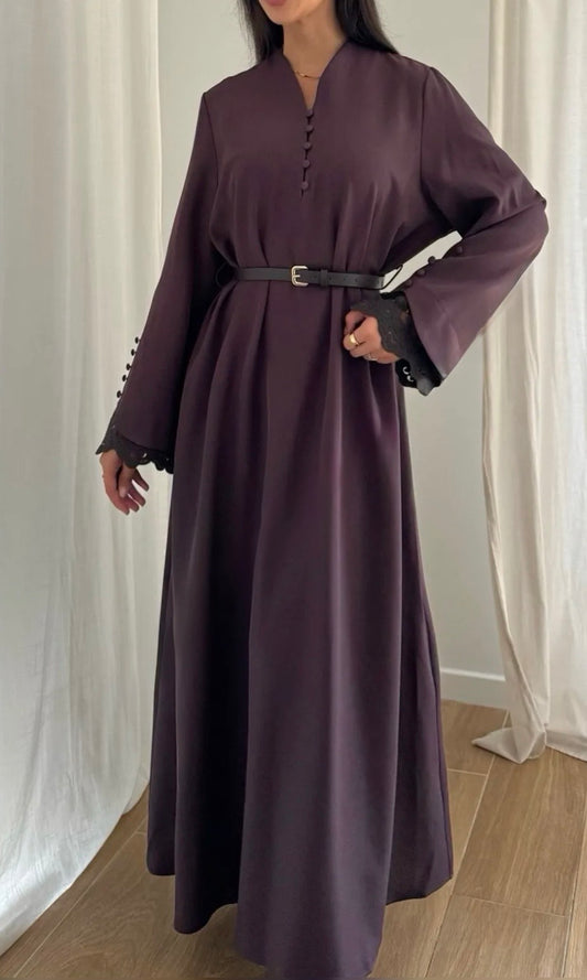 Robe Nour prune - Eda&Chic