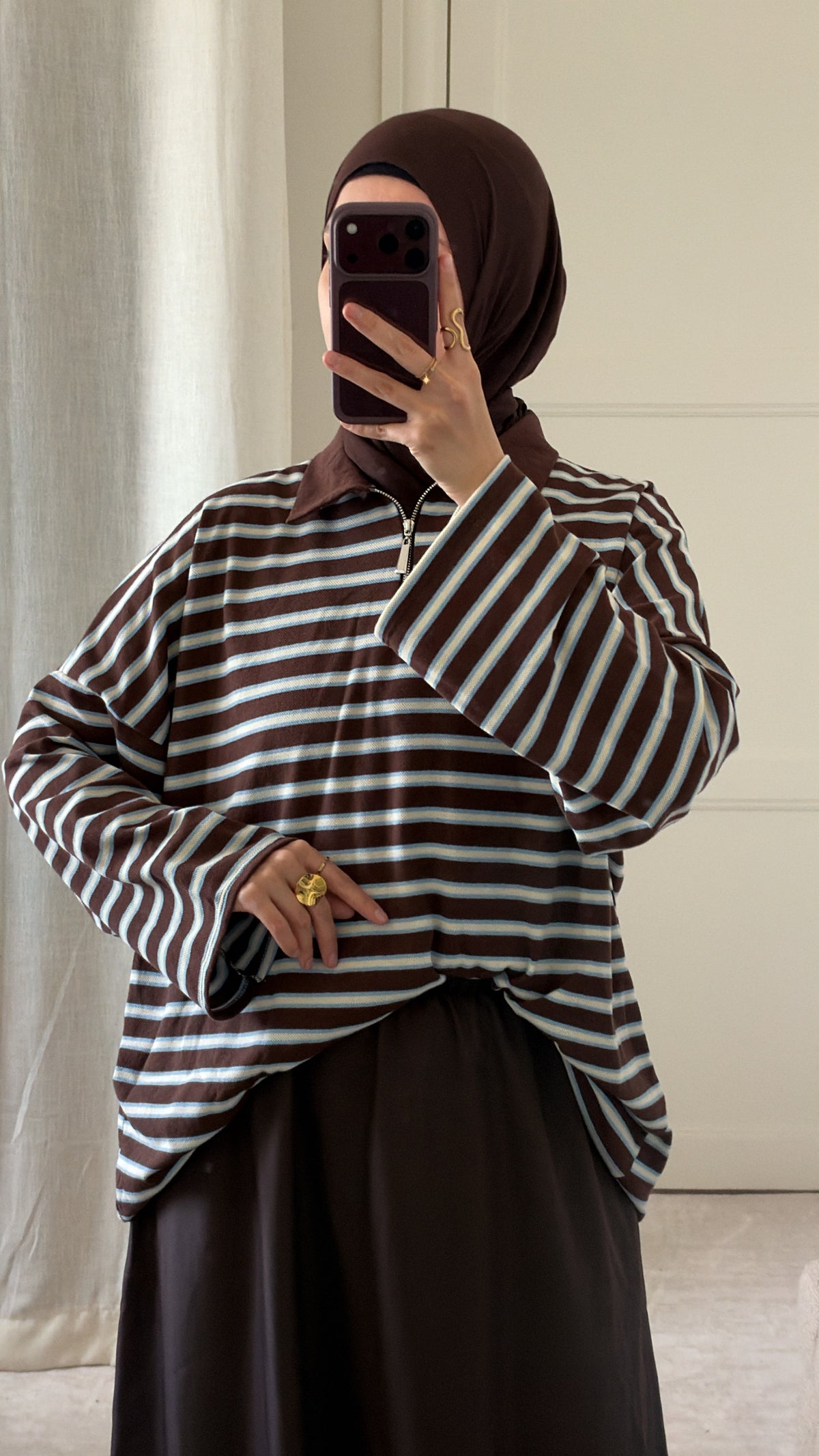 Haut polo choco blue coton - Eda&Chic