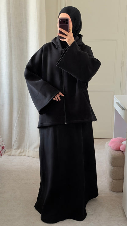 Ensemble Naëly à capuche noir - Eda&Chic