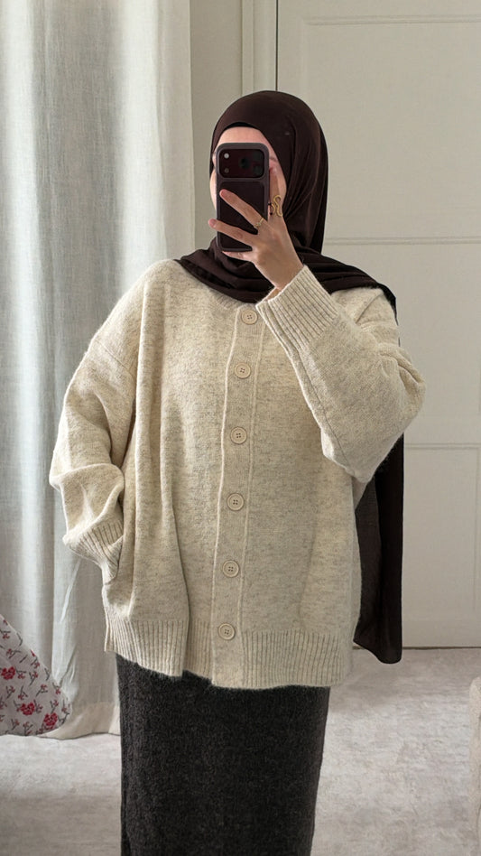 Cardigan oversize beige - Eda & Chic