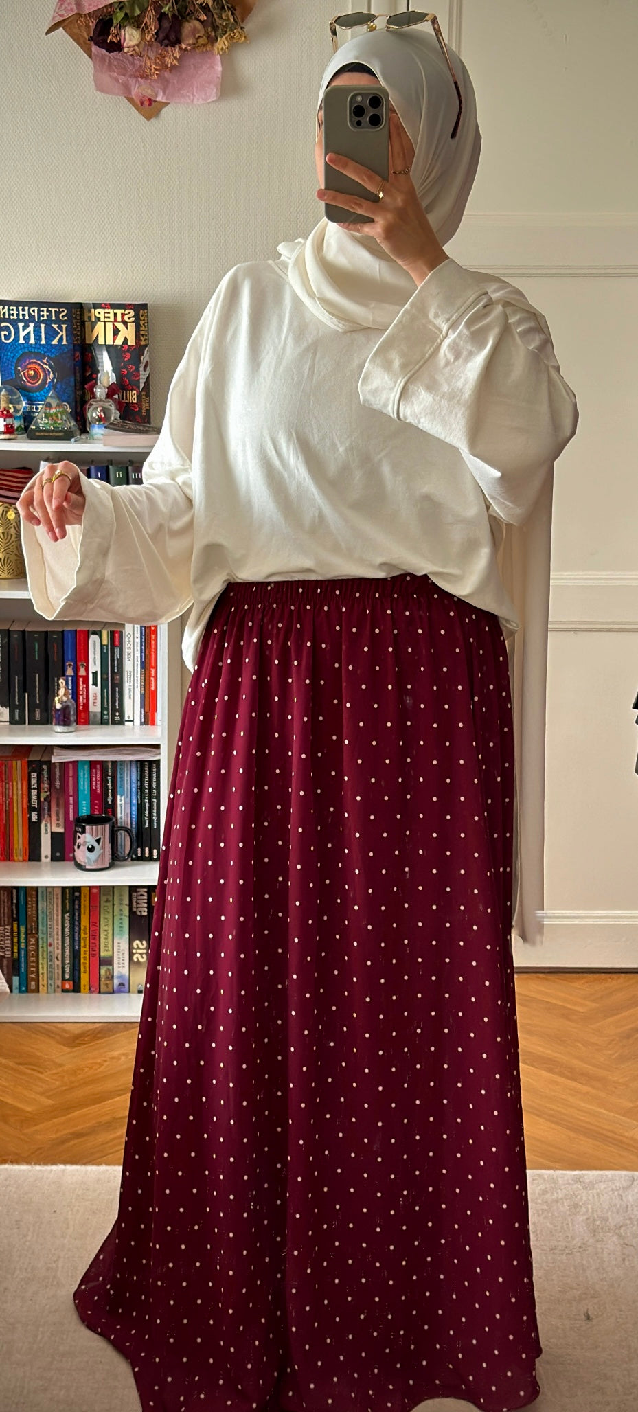 Jupe à pois bordeaux - Eda&Chic