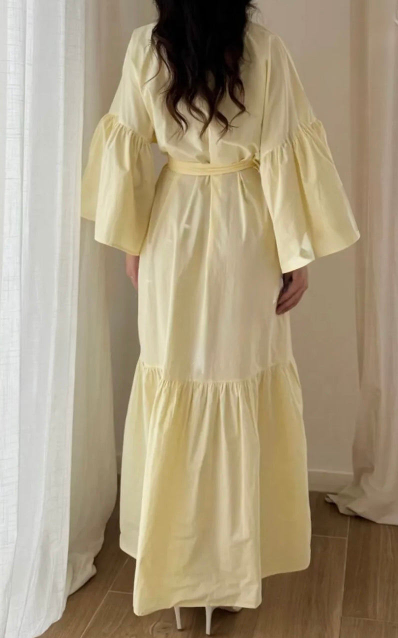 Robe Mira jaune clair 100% coton - Eda&Chic