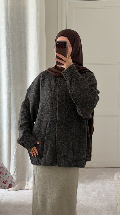 Cardigan oversize choco - Eda & Chic