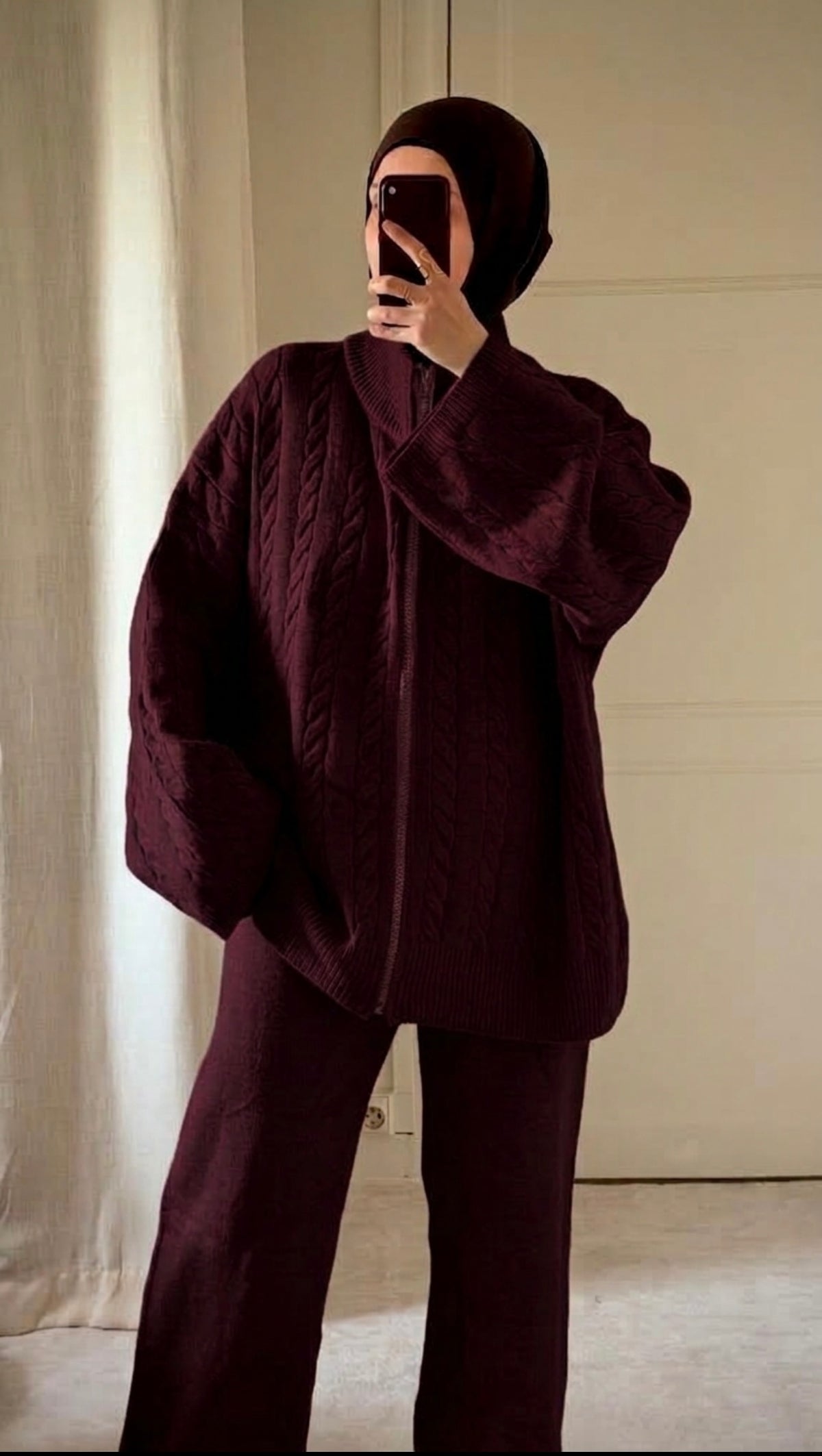 Ensemble maille bordeaux - Eda&Chic