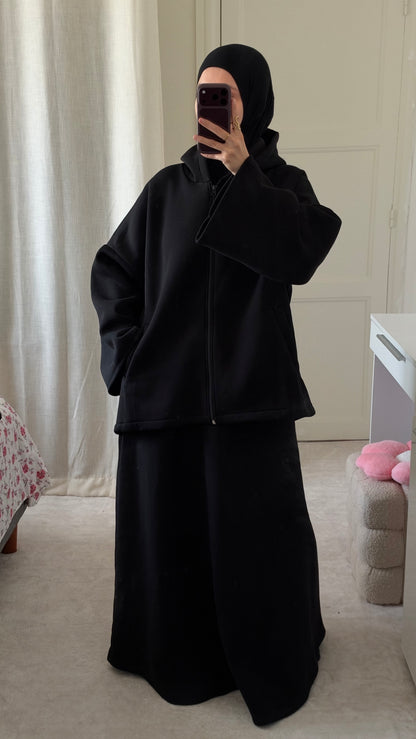 Ensemble Naëly à capuche noir - Eda&Chic