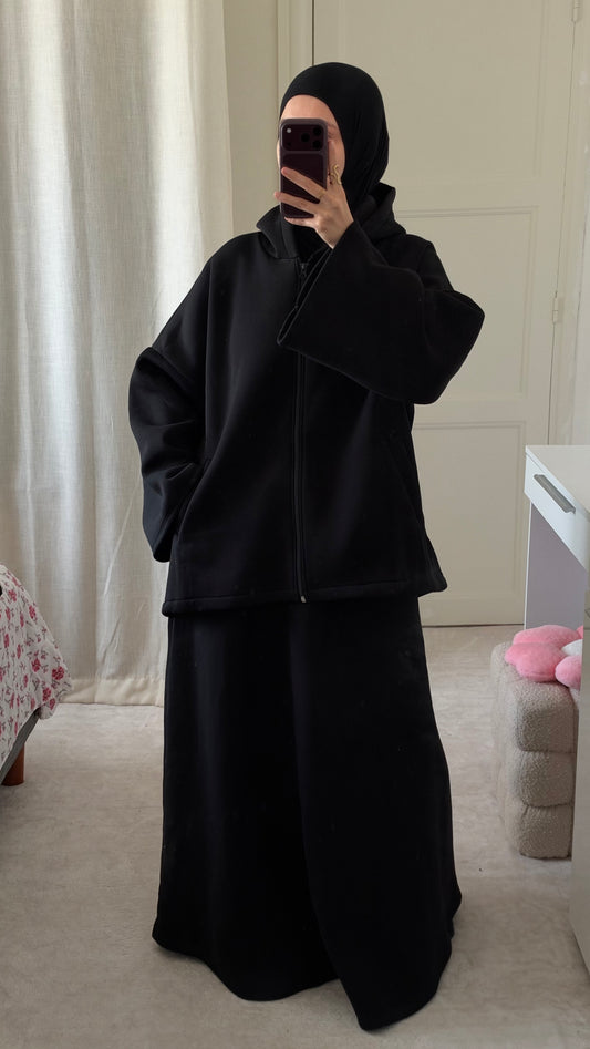 Ensemble Naëly à capuche noir - Eda&Chic