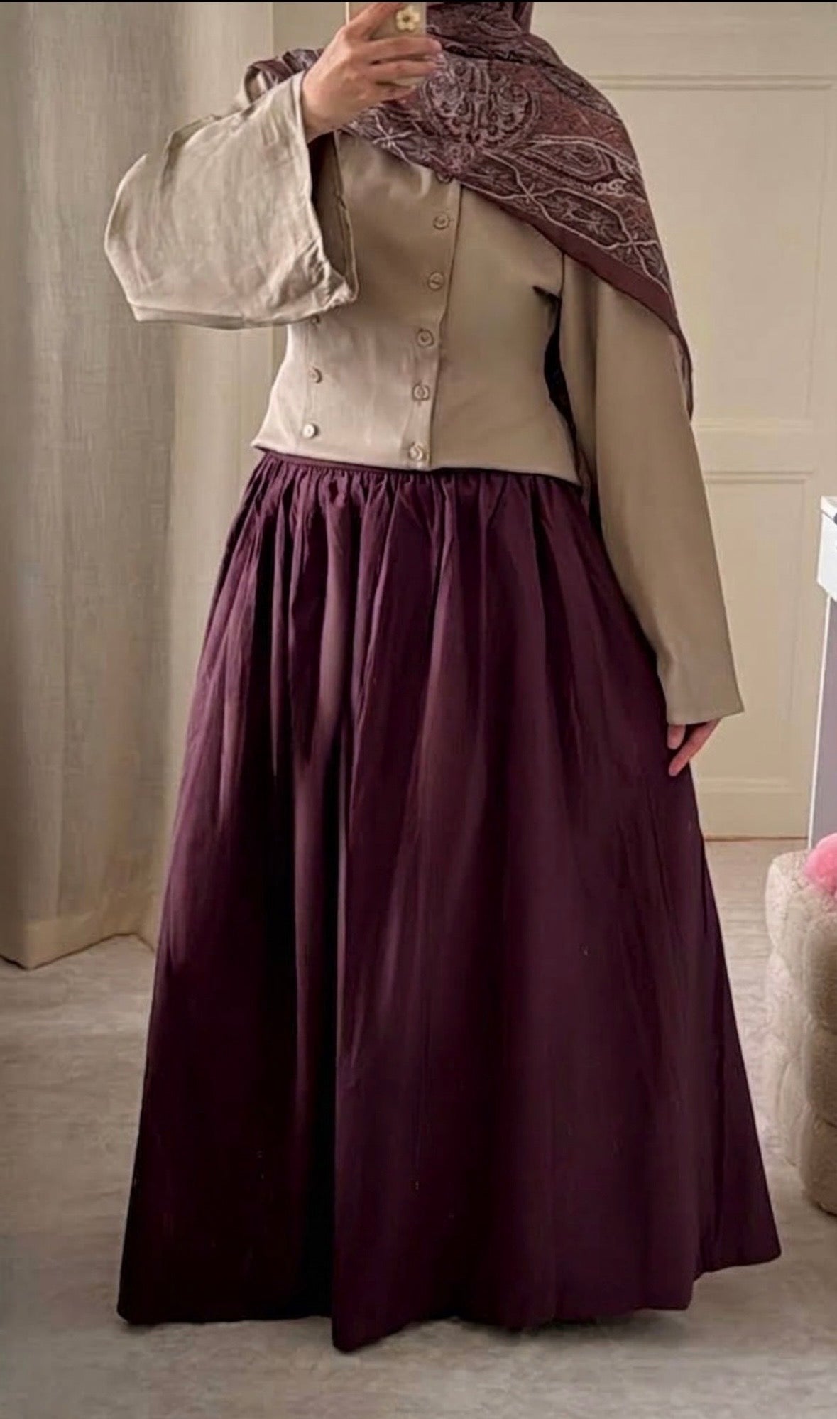 Jupe prune 100% coton - Eda&Chic