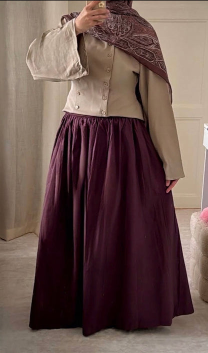 Jupe prune 100% coton - Eda&Chic