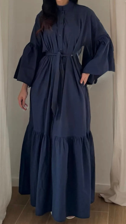 Robe Mira marine 100% coton - Eda&Chic