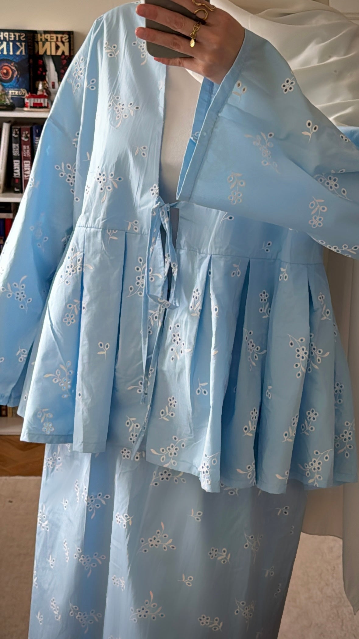 Ensemble broderie bleu 100% coton - Eda&Chic