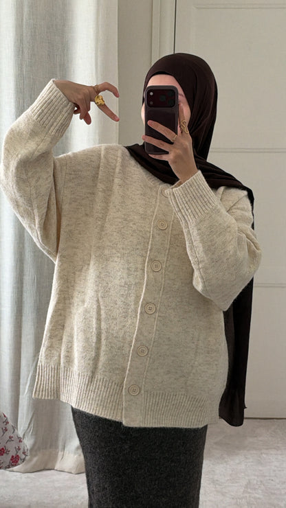 Cardigan oversize beige - Eda & Chic