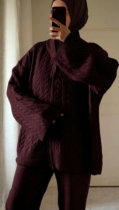 Ensemble maille bordeaux - Eda&Chic
