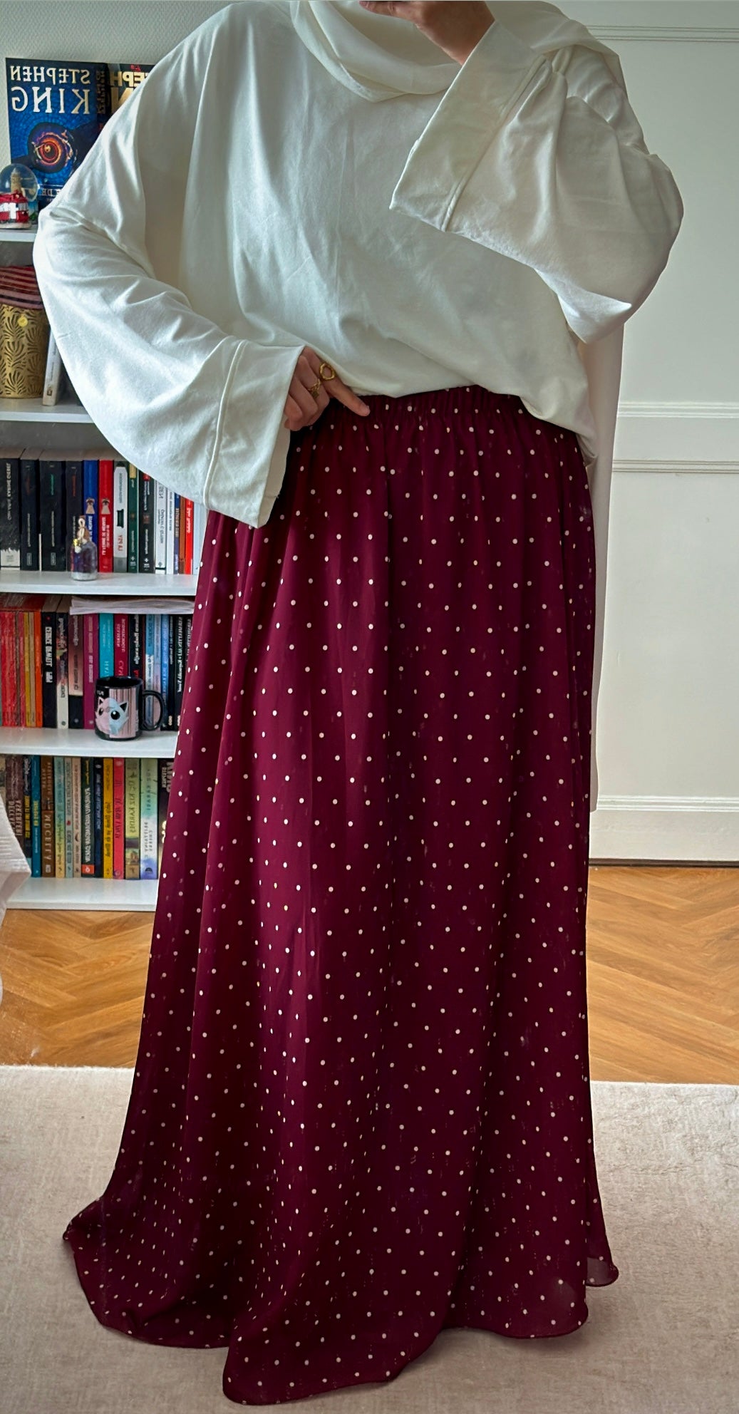 Jupe à pois bordeaux - Eda&Chic