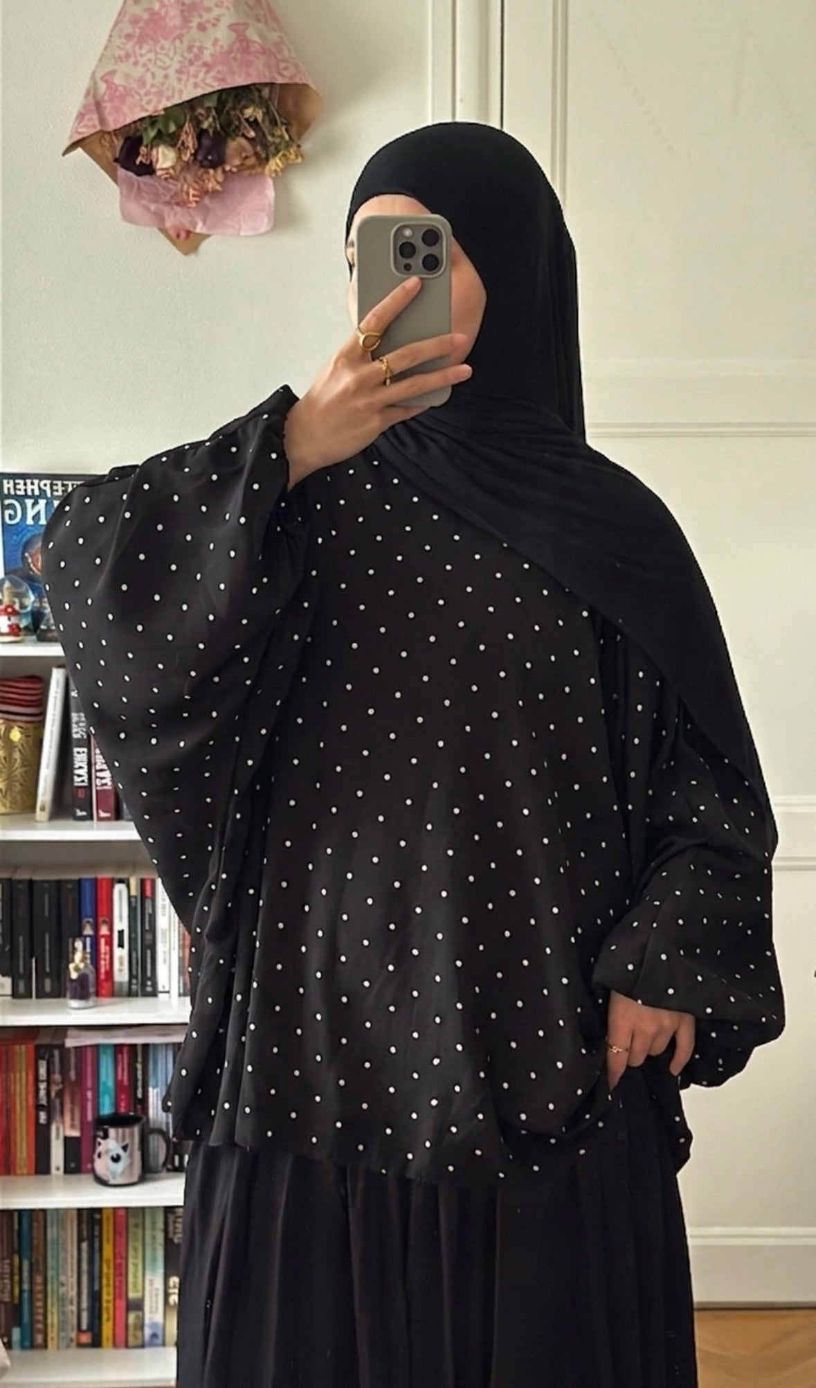 Haut petit pois noir - Eda&Chic