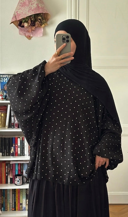 Haut petit pois noir - Eda&Chic