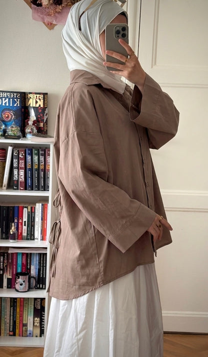 Chemise taupe coton - Eda&Chic
