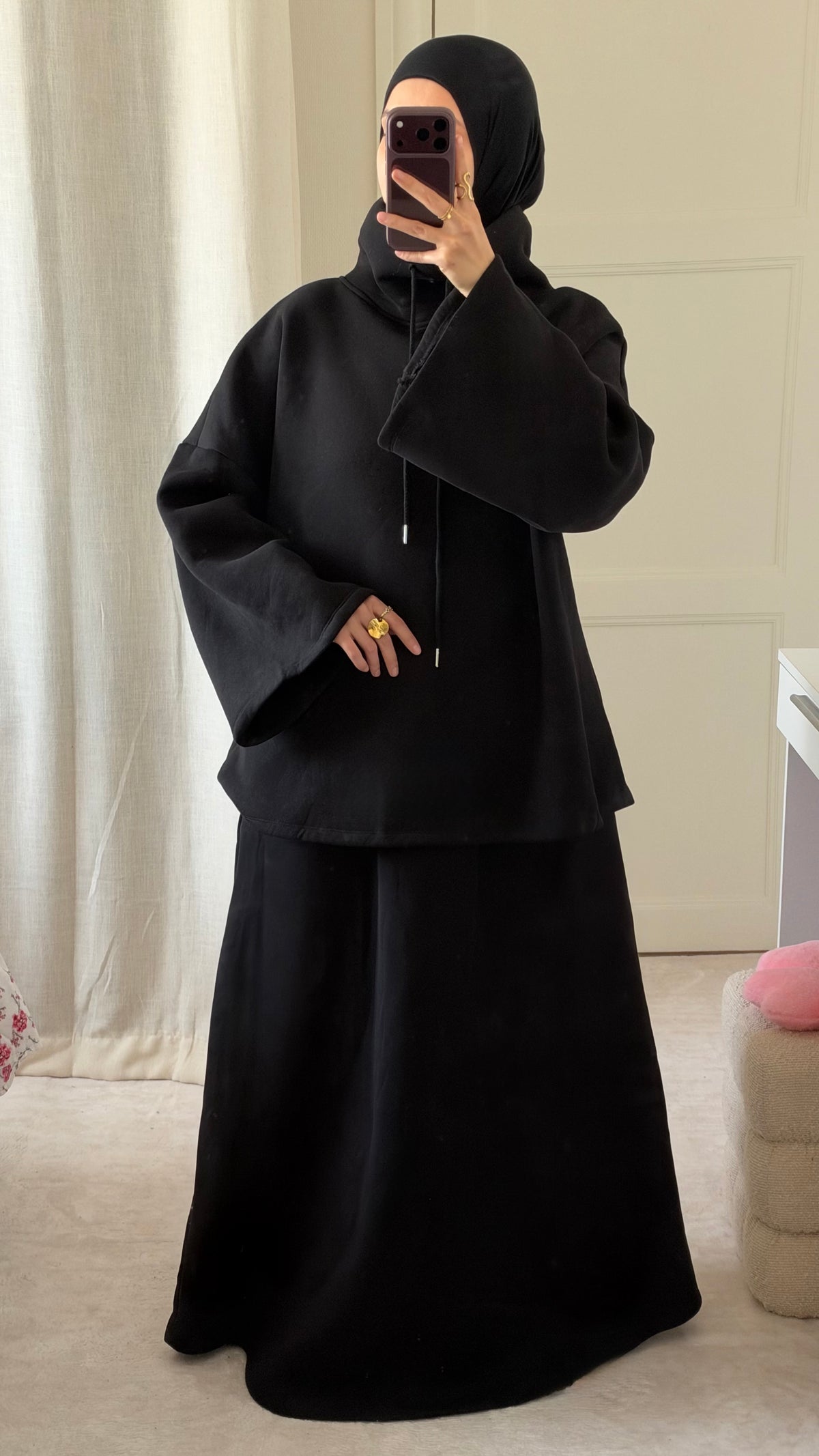 Ensemble Naëly noir avec col  - Eda&Chic