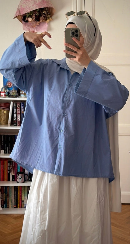 Chemise bleue coton - Eda&Chic