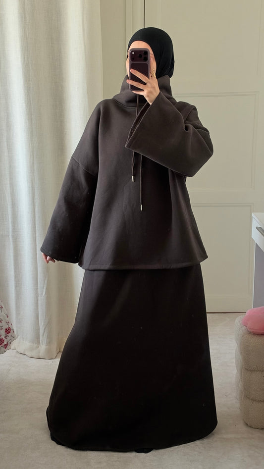 Ensemble Naëly choco avec col  - Eda&Chic