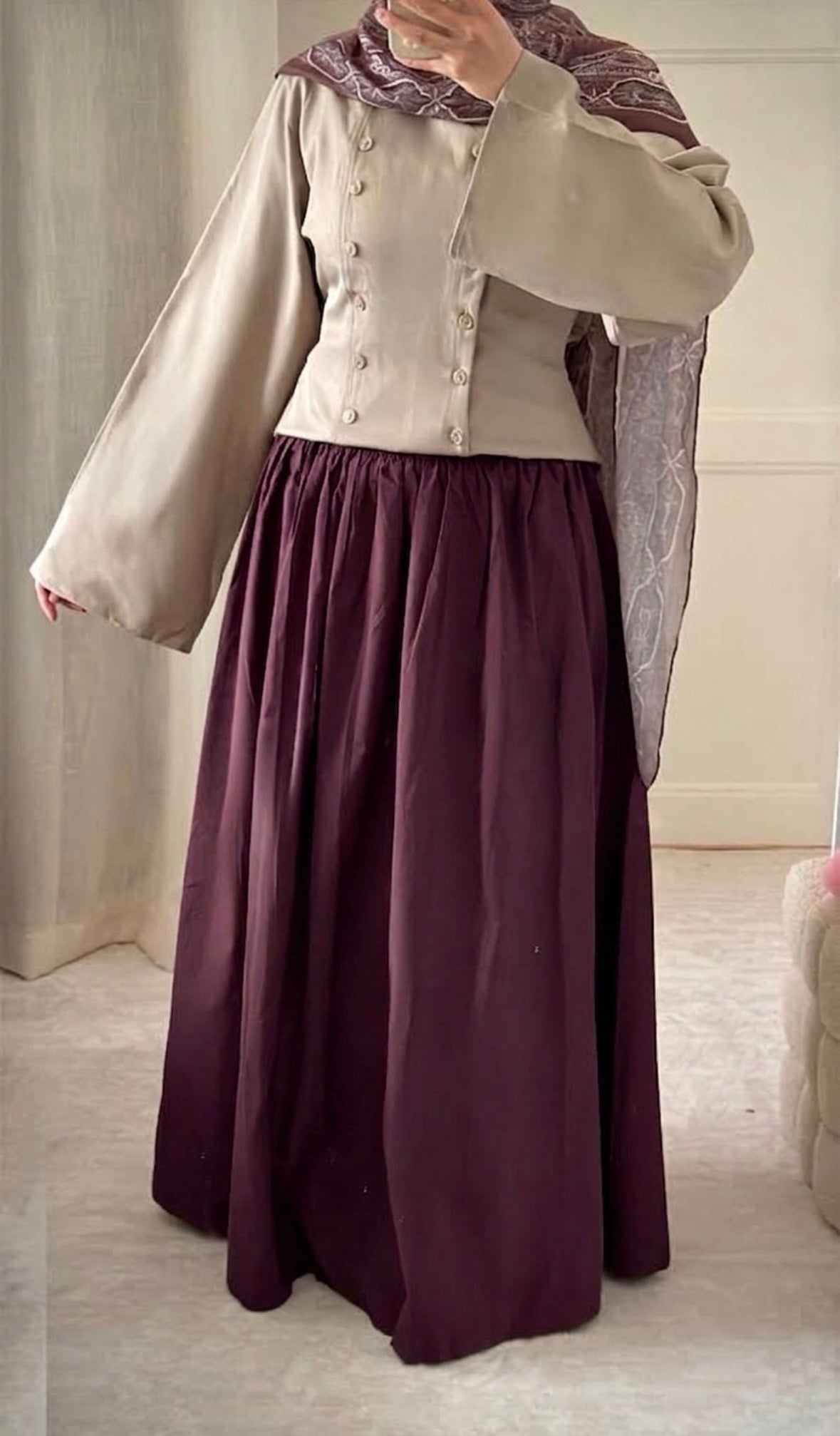 Jupe prune 100% coton - Eda&Chic