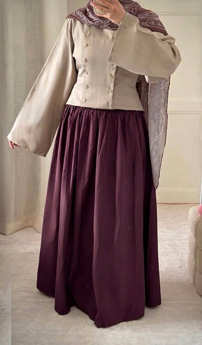 Jupe prune 100% coton - Eda&Chic