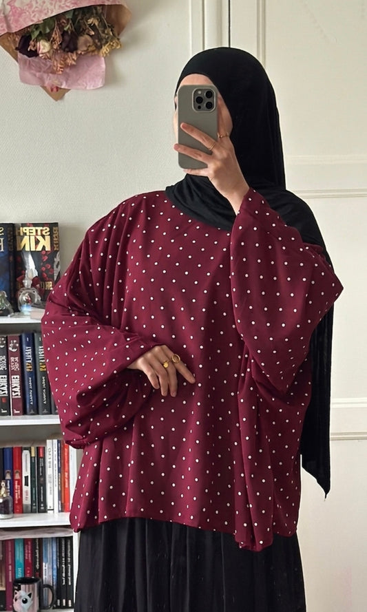 Haut petit pois bordeaux- Eda&Chic