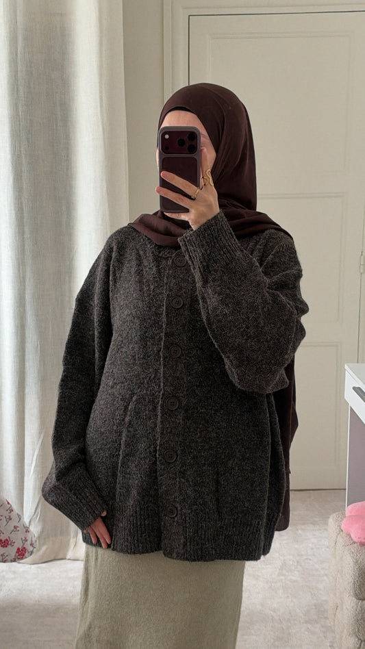 Cardigan oversize choco - Eda & Chic