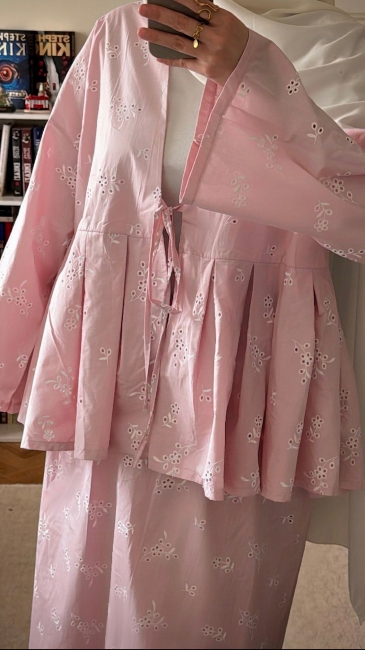 Ensemble broderie rose 100% coton - Eda&Chic