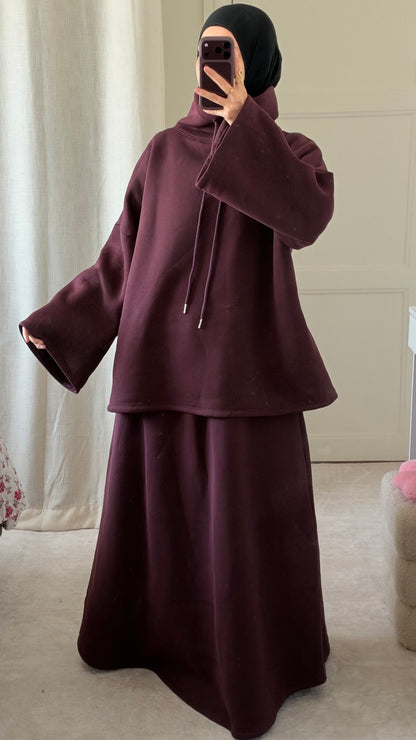 Ensemble Naëly prune avec col  - Eda&Chic