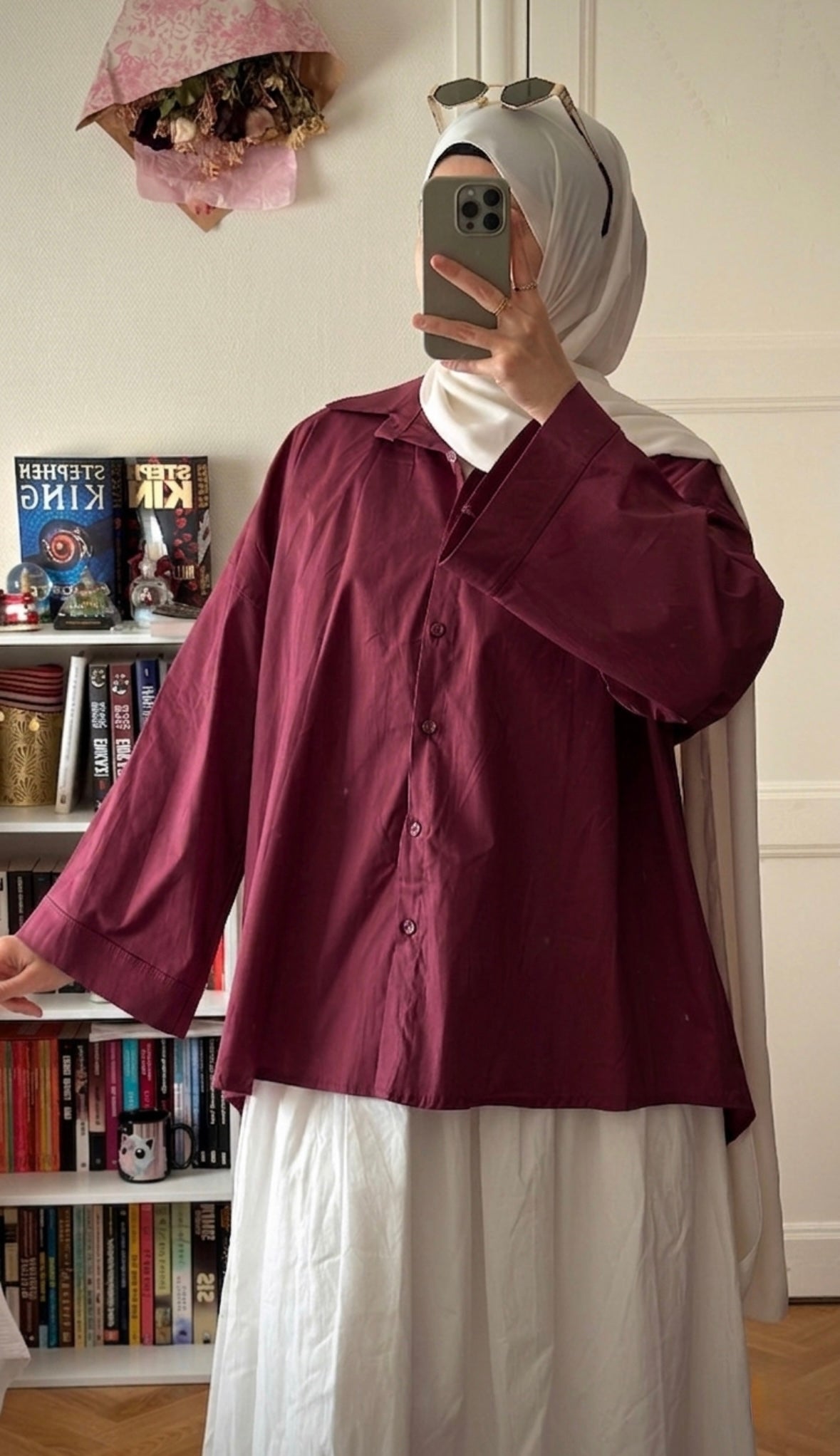 Chemise bordeaux coton - Eda&Chic