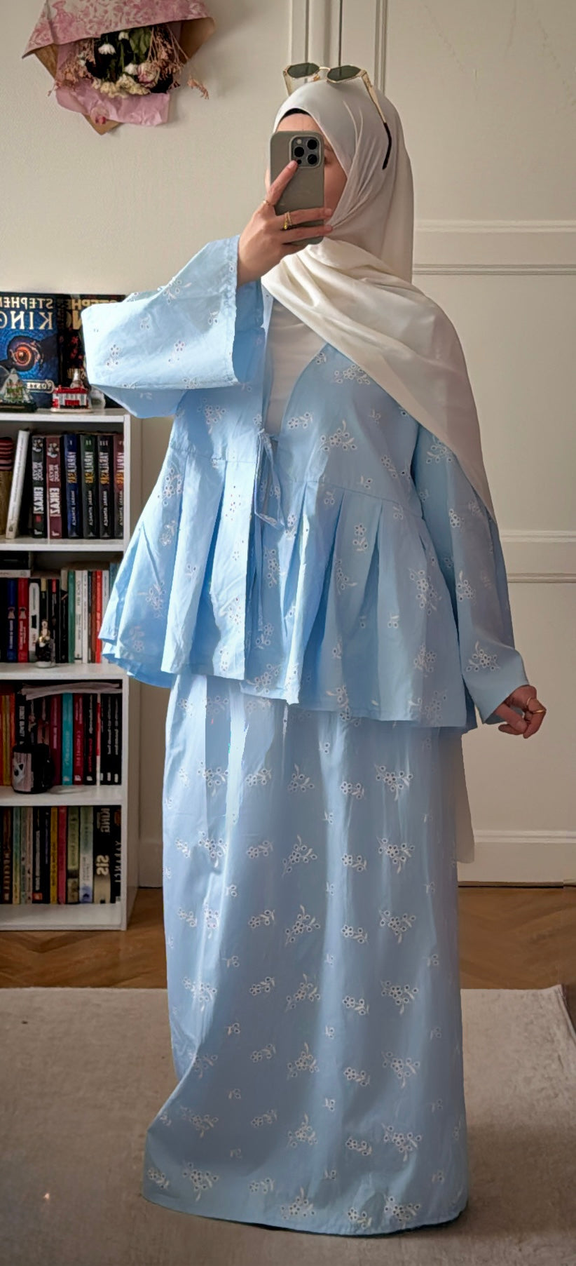 Ensemble broderie bleu 100% coton - Eda&Chic