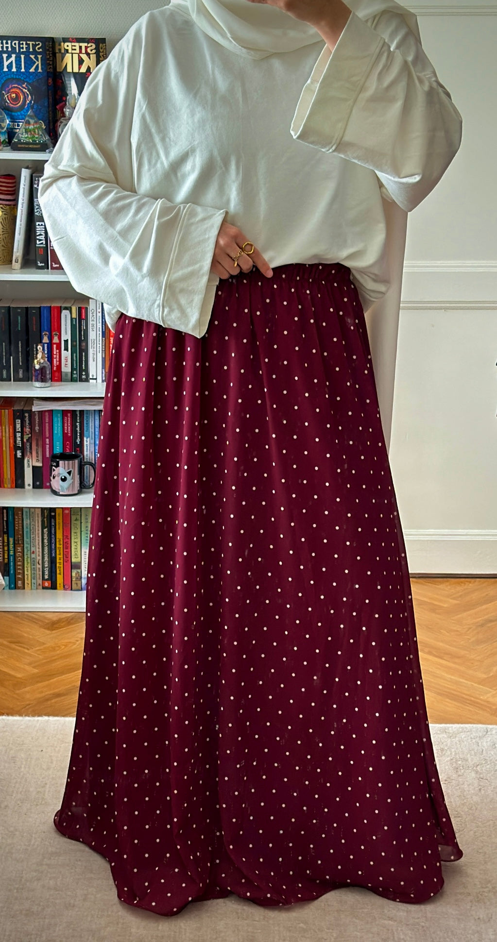 Jupe à pois bordeaux - Eda&Chic