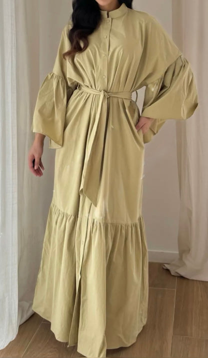 Robe Mira avocado 100% coton - Eda&Chic