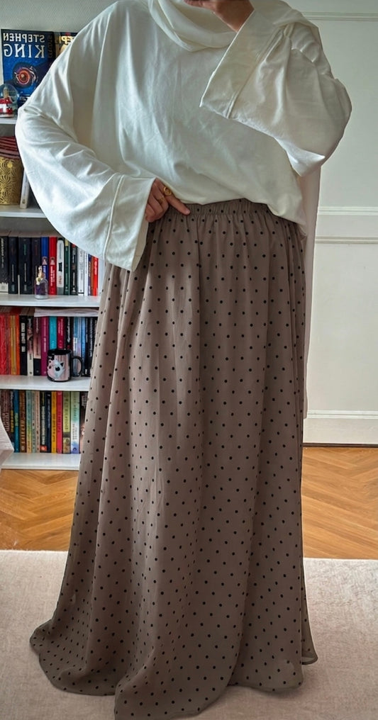 Jupe à pois taupe - Eda&Chic