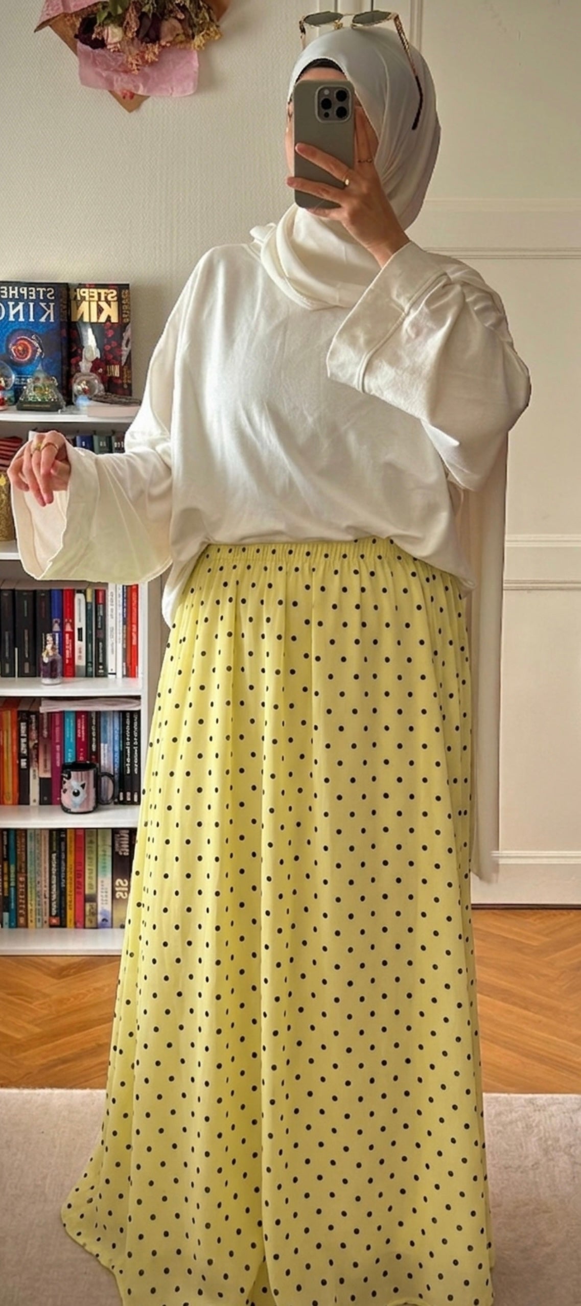 Jupe à pois jaune- Eda&Chic