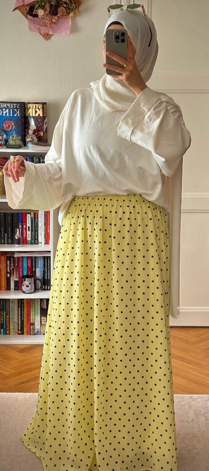 Jupe à pois jaune- Eda&Chic