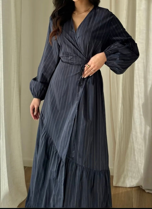 Robe Nora 100% coton marine - Eda&Chic