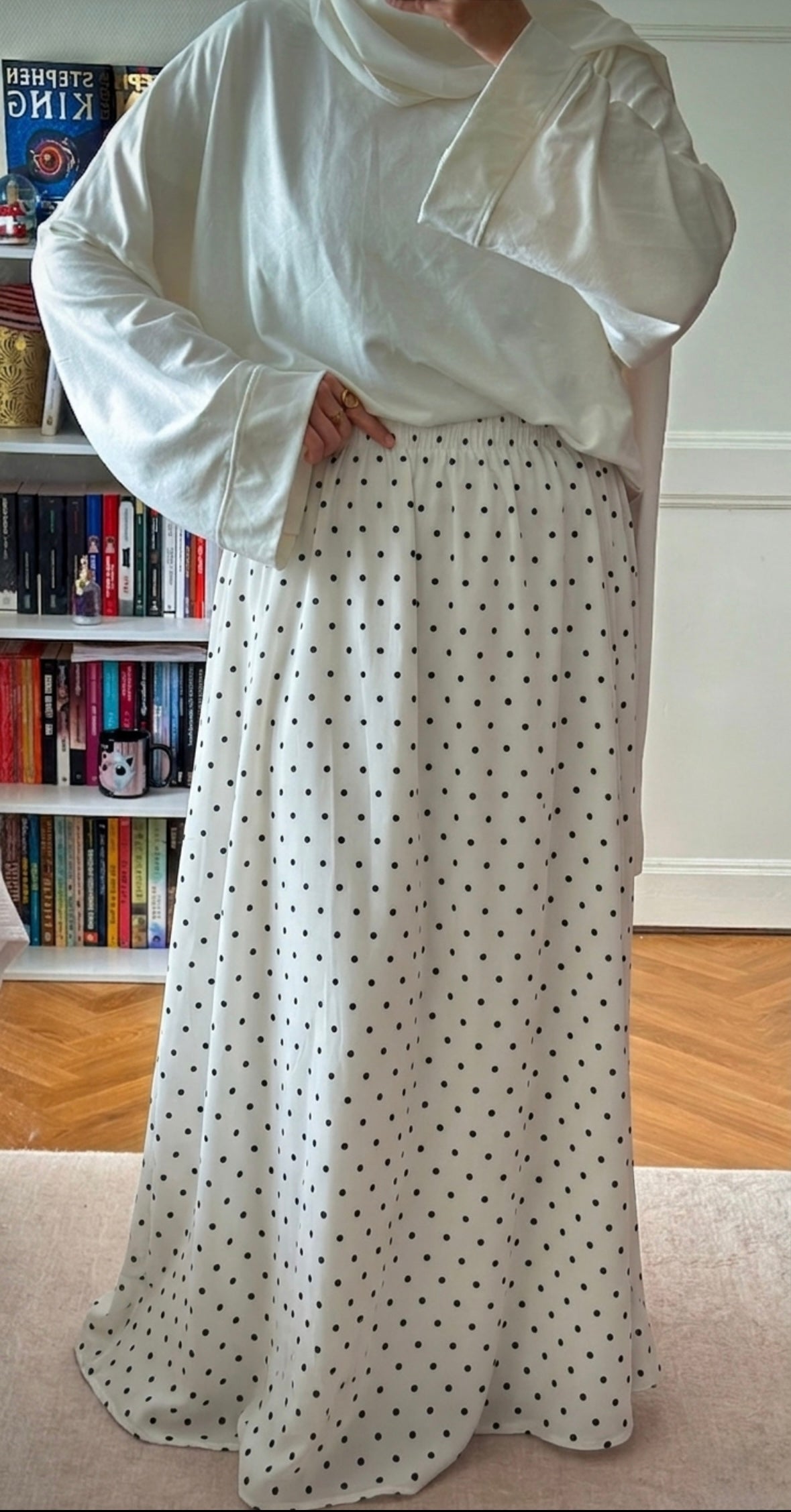 Jupe à pois blanche- Eda&Chic
