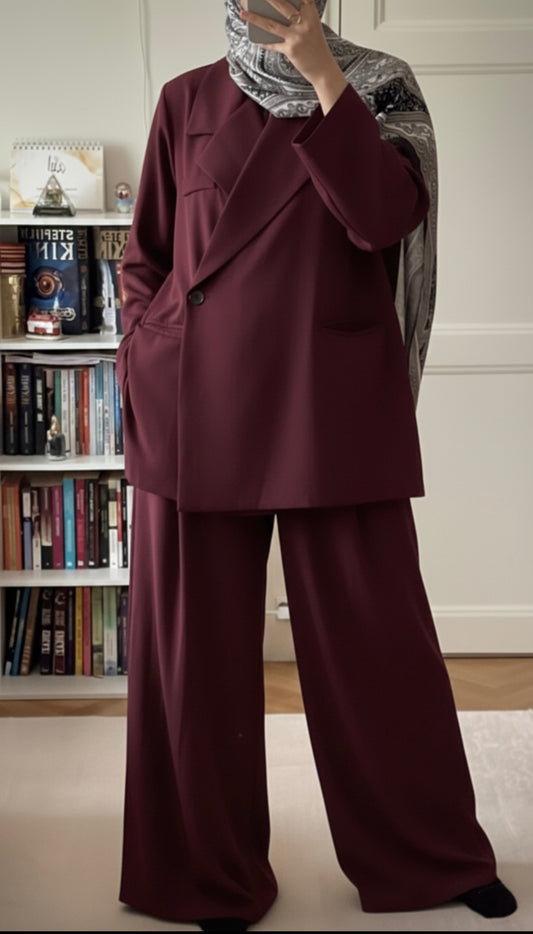 Ensemble blazer bordeaux - Eda&Chic